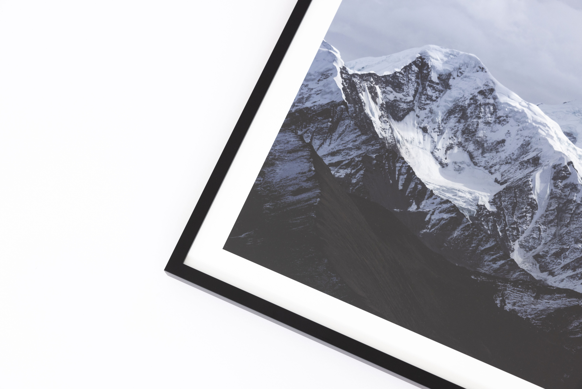 Black photo frame on a white background